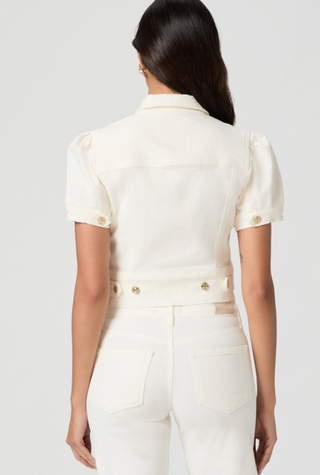 Paige - Kendra Short Sleeved Denim Jacket - Tonal Ecru