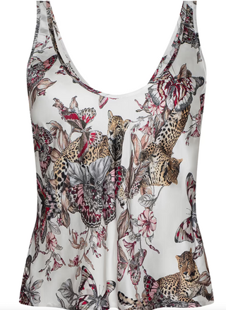 L'Agence - Eddie Tank - White/Butterfly Jungle Print