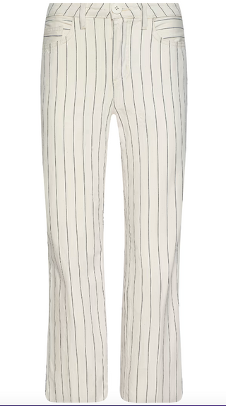 L'Agence - Wanda Cropped Wide Leg Pant - Ecru/Navy Stripe