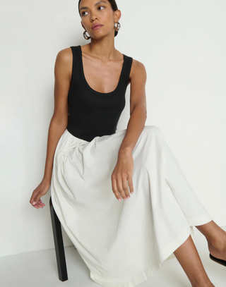 Nation Los Angeles - Karla Midi Dress - Porcelain/Black