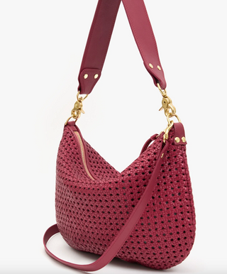 Clare V. - Moyen Messenger Leather Shoulder Bag - Plummy Rattan