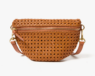 Clare V. - Petite Fanny Leather Crossbody Bag - Tan Rattan
