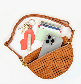 Clare V. - Petite Fanny Leather Crossbody Bag - Tan Rattan