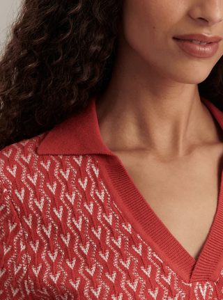 Varley - Ezrella Knit Polo Top - Baked Apple