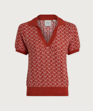 Varley - Ezrella Knit Polo Top - Baked Apple
