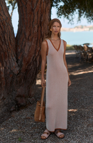 Varley - Albane Knit Midi Dress - Caramel Clay