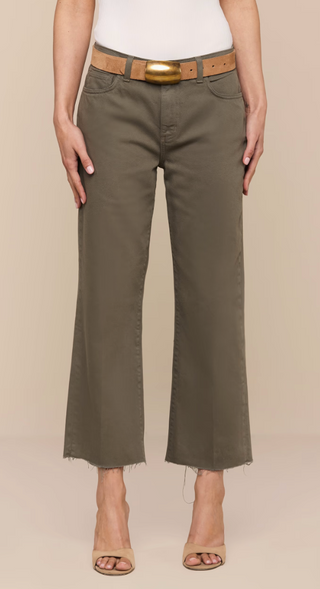 L'Agence - Wanda Cropped Wide Leg Jean - Smoky Olive