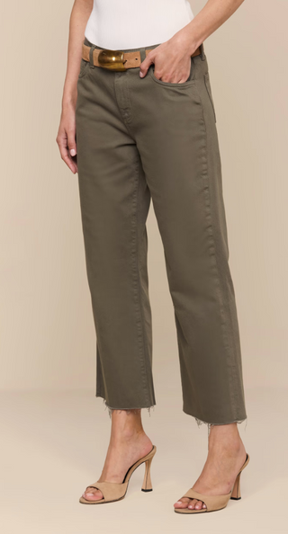 L'Agence - Wanda Cropped Wide Leg Jean - Smoky Olive