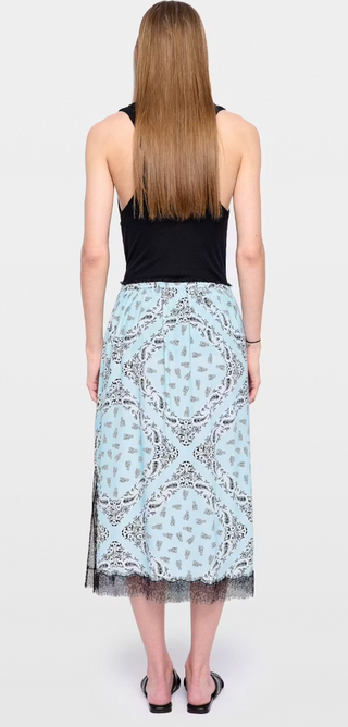 Zadig & Voltaire - Jarvis Soft Bandana Midi Skirt - Bleu Oxford