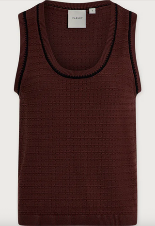 Varley - Gideon Crochet Knit Tank - Ironwood/Black