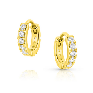Juler's Row - 18K Vermeil & CZ Hinged Huggie Hoop Earrings