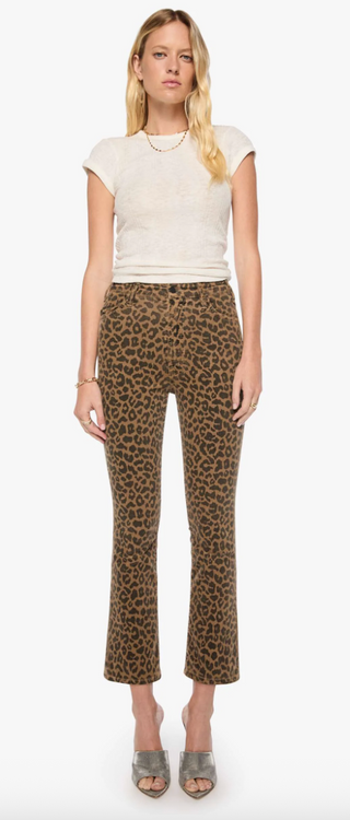 Mother - The Hustler Flood Stretch Cord Cheetah Print Jean - Leap Year