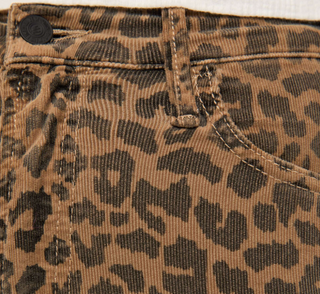 Mother - The Hustler Flood Stretch Cord Cheetah Print Jean - Leap Year