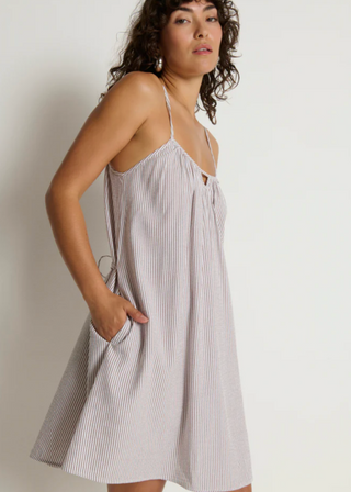 Nation Los Angeles - Margot Seersucker Mini Dress - Praline Stripe