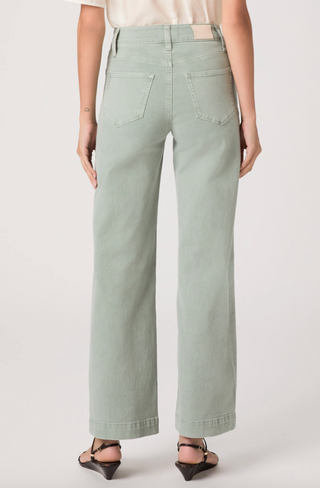 Paige - Anessa 31" Braided Trim Wide Leg Jean - Vintage Seaglass