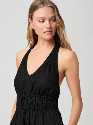 Paige - Alysha Linen Halter Dress - Black