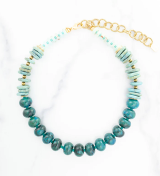 Elizabeth Cole -Edwina Chunky Bead Necklace - Turquoise
