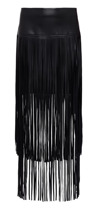 L'Agence - Karolina Fringe Maxi Skirt.- Black