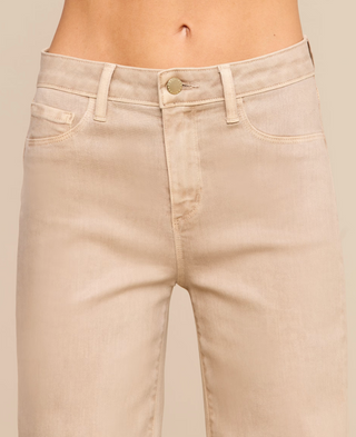 L'Agence - Scottie Wide Leg Coated Jean - Antique Birch
