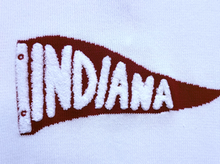 Ellsworth & Ivey - Custom Indiana Pennant Cotton Crewneck Sweater - Vintage White/Red