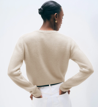White & Warren - Cashmere Scoop Neck Cropped Cardigan -
