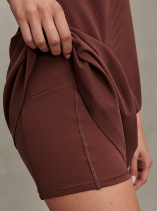 Varley Kahlani V-Neck Active Dress - Brown Stone