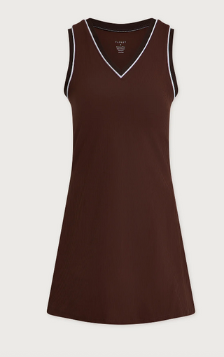 Varley Kahlani V-Neck Active Dress - Brown Stone