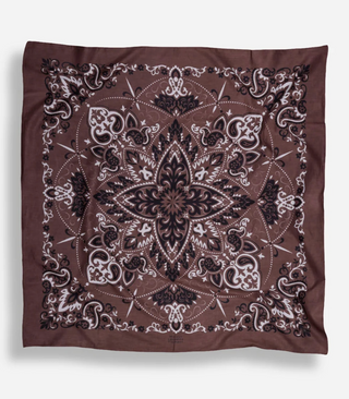 Maison Lecomte Flament - Cotton Voile Bandana Scarf - Chocolate