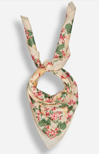 Maison Lecomte Flament - Cotton Voile Retour de Foret Square Scarf - Snow White