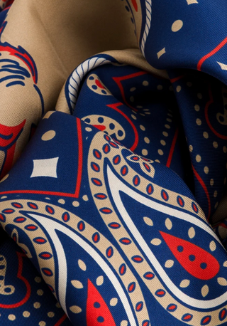 Maison Lecomte Flament - Rodeo Large Silk Scarf - Navy