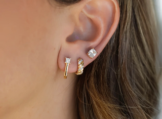 Miranda Frye - Dahlia Huggie Earrings - Yellow Gold
