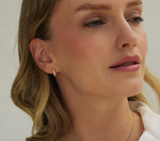 Miranda Frye - Dahlia Huggie Earrings - Yellow Gold