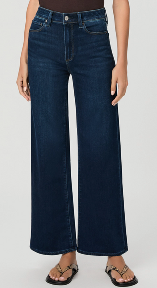 Paige - Anessa 31" Dark Wash Wide Leg Jeans - Amagansett