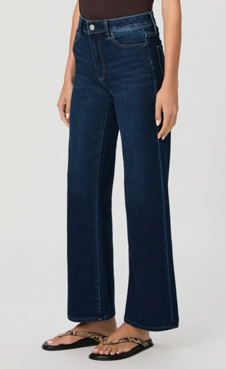Paige - Anessa 31" Dark Wash Wide Leg Jeans - Amagansett