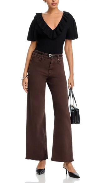 Paige - Anessa Wide Leg Jean - Rich Chocolate