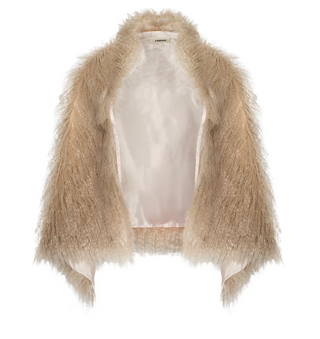L'Agence - Sabine Faux Fur Stole Wrap - Biscuit