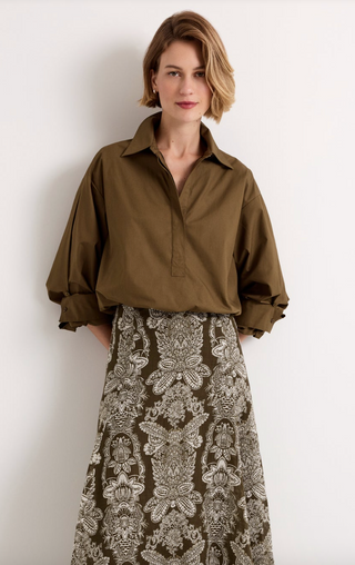 Marie Oliver - Dallas Long Sleeved Bubble Hem Top - Juniper