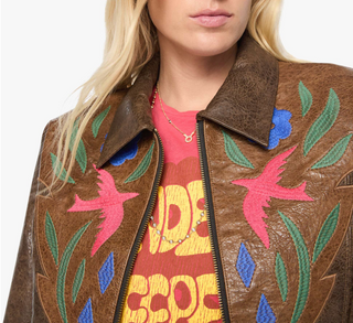 Mother - The Open Book Zip Faux Leather Jacket - Picante