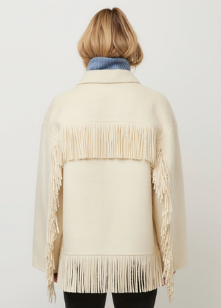 Fifteen Twenty - Yana Fringed Wool Jacket - Cream