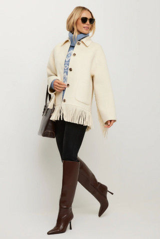 Fifteen Twenty - Yana Fringed Wool Jacket - Cream