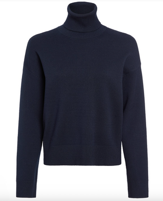 Marie Oliver - Emmy Structured Knit Mockneck Sweater - Navy
