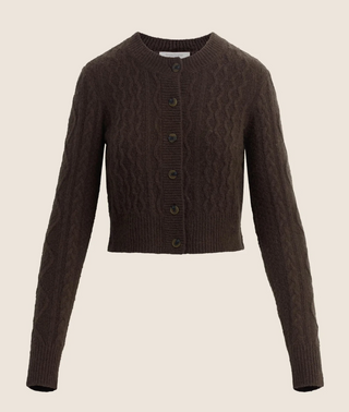 Favorite Daughter - Eleanor Cable Cardigan Sweater - Ganache