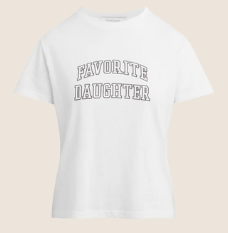 Favorite Daughter - The Collegiate Classic Tee - White/Espresso
