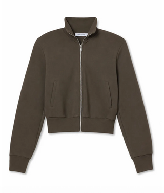 perfectwhitetee - Milana Travel Cropped Track Jacket - Dark Olive