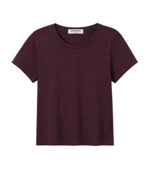 perfectwhitetee - Lisa Recycled Cotton Fitted Tee - Cherry Lacquer