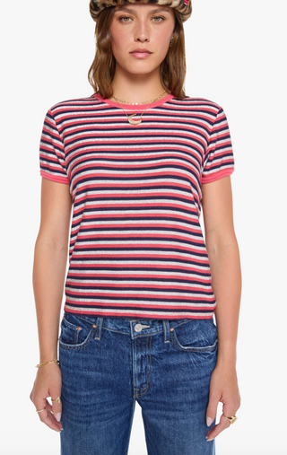 Mother - The Lil Goodie Ringer Tee - Pink Stripe