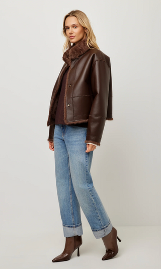 Fifteen Twenty - MacKenzie Reversible Faux Fur Coat - Wood