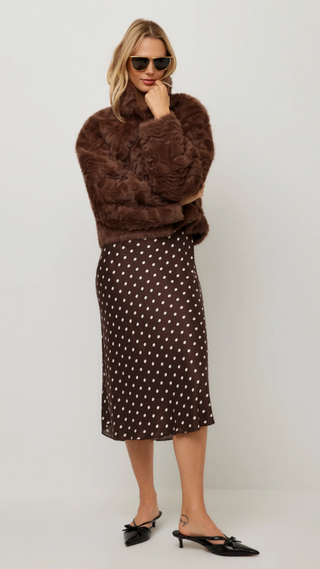 Fifteen Twenty - MacKenzie Reversible Faux Fur Coat - Wood