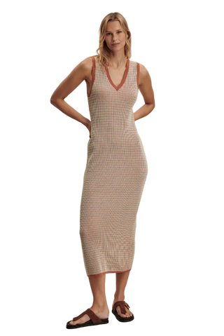 Varley - Albane Knit Midi Dress - Caramel Clay