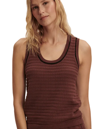 Varley - Gideon Crochet Knit Tank - Ironwood/Black